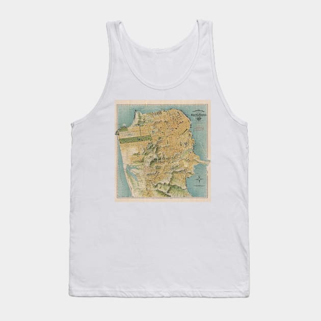 Vintage Map of San Francisco (1915) Tank Top by Bravuramedia